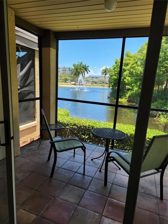 Covered/Screened Patio with Pond View