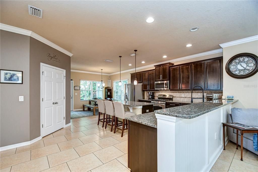 Spacious kitchen with 42" espresso cabinets!