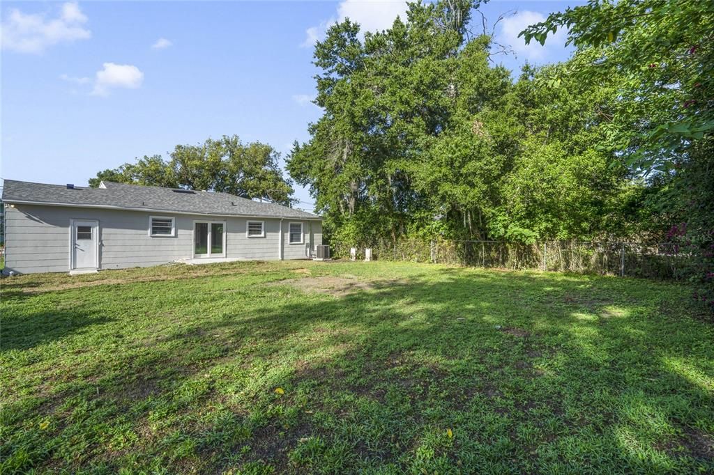 Large fenced back yard