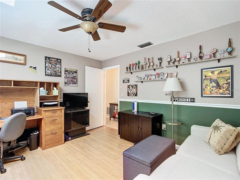 Bedroom 2 also has a skylight. All the ceilings through out home have new ceiling fans except the living room.