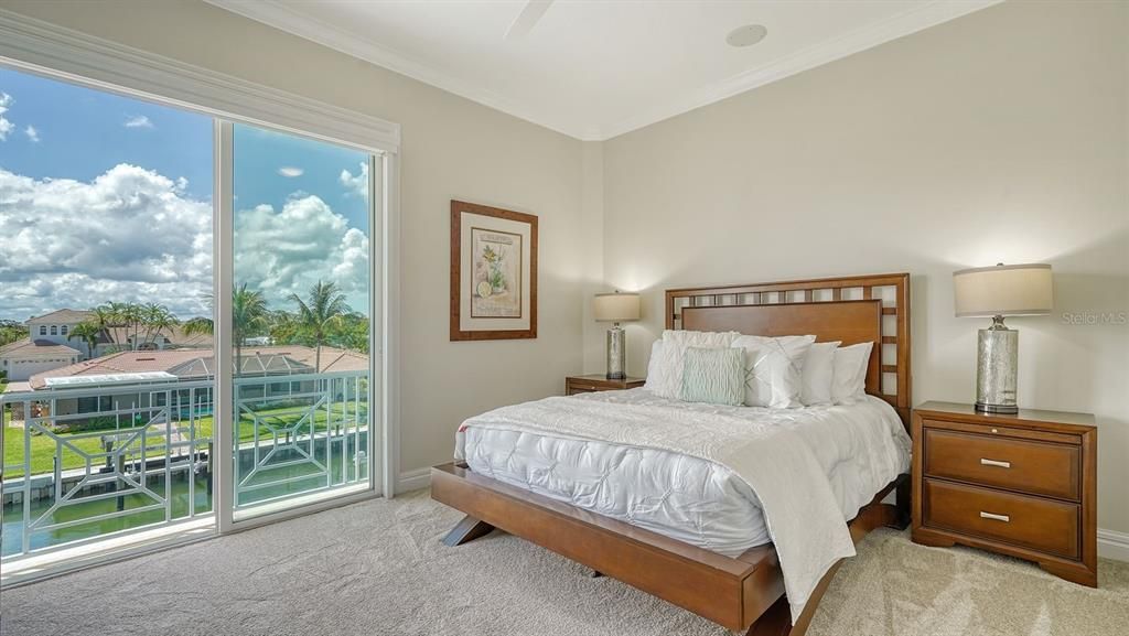 Bedroom suite has bay and canal views