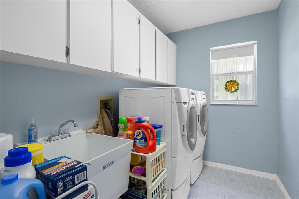 Inside laundry with mud sink