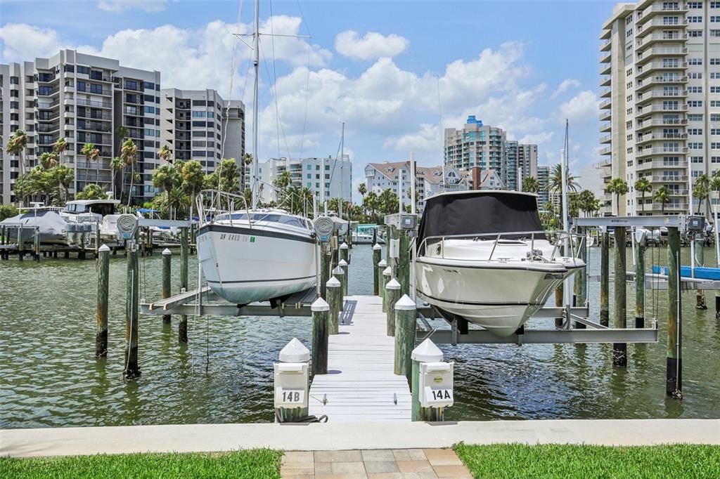 #20K Boat Lift and slip to convey with property