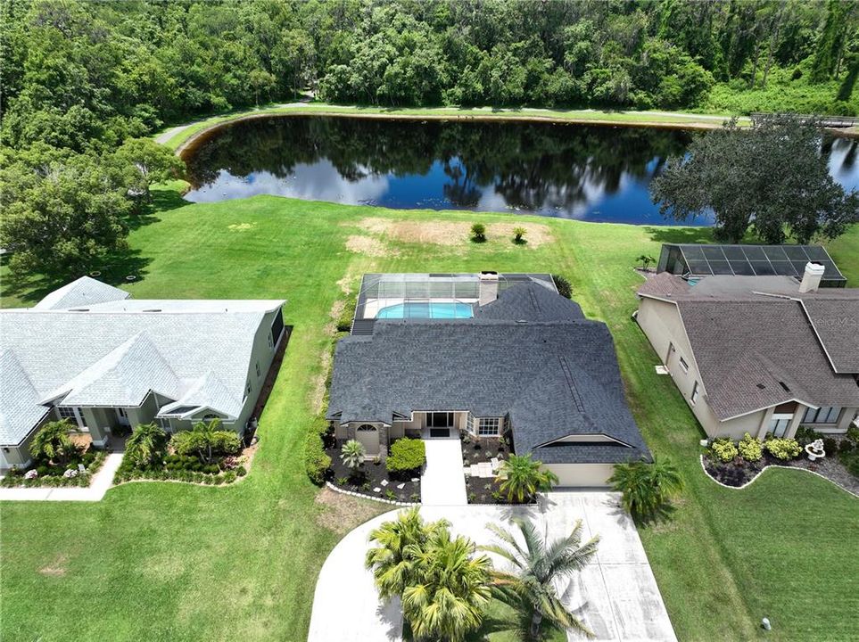 Awesome view from above; pool, pond, conservation....