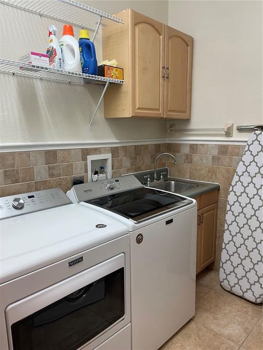 Laundry Room with Full Size Washer and Dryer