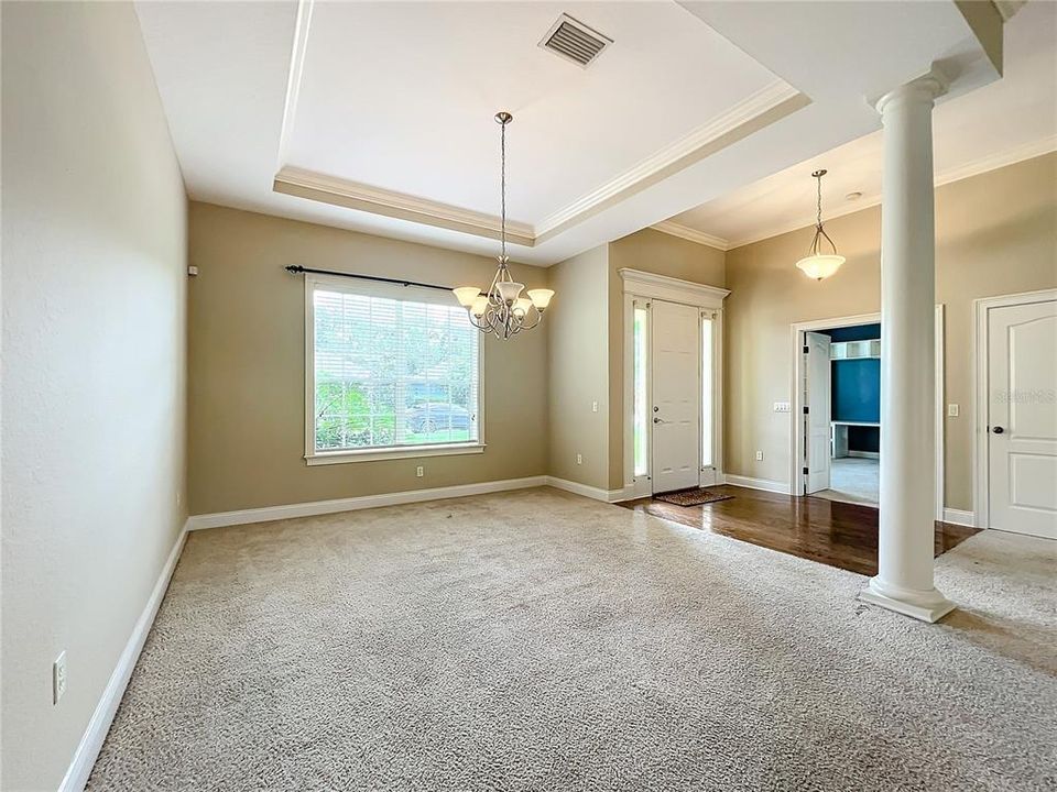 Dining Room with tray ceiling