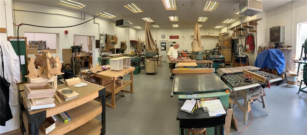Fully equipped wood shop