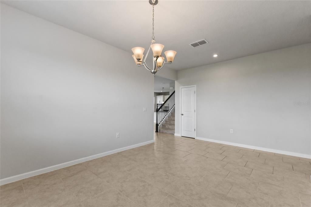 A different view of the Dining Room looking towards the Family Room and Kitchen.