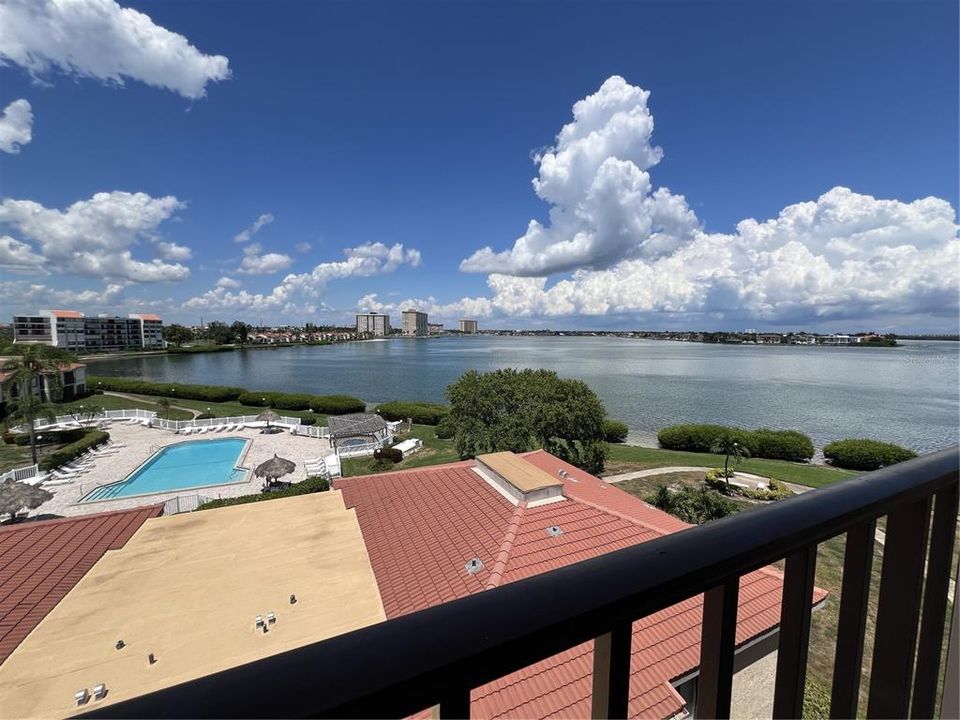 BAlcony view of pool waterfrony