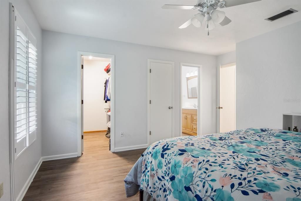 Master bedroom with walk in closet