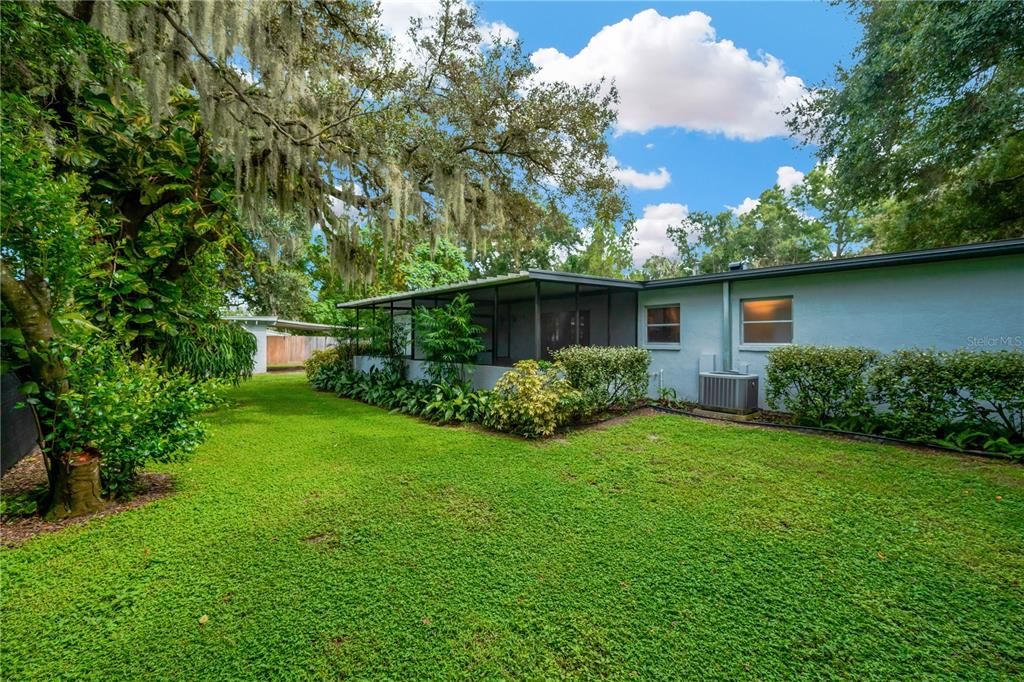 This backyard view of the home from the back fence.