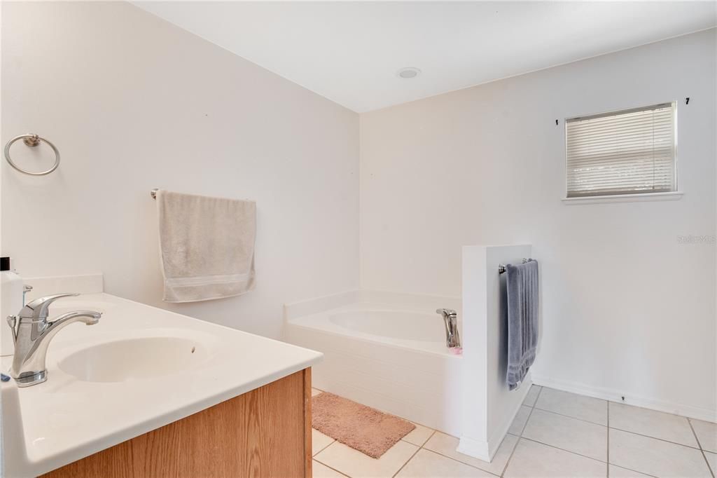 master bath with tub/shower