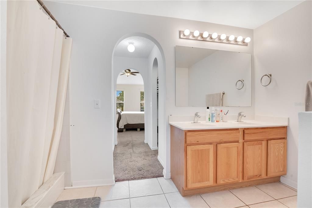 master bath with tub/shower