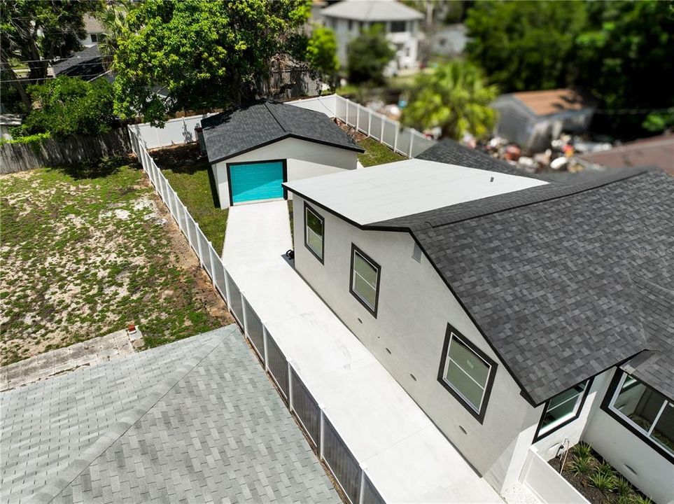 Brand new concrete driveway