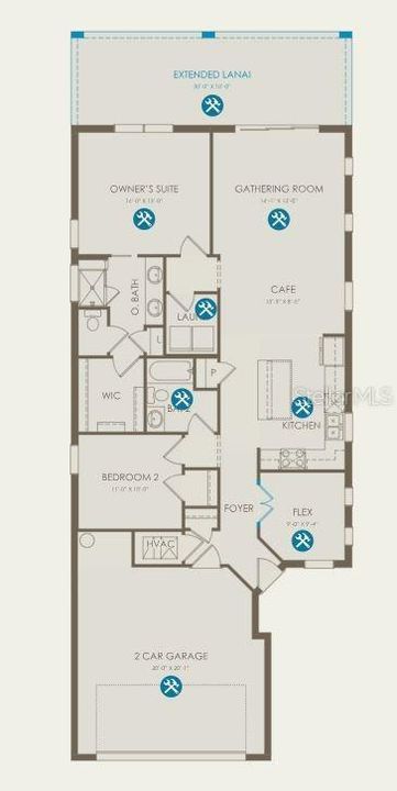 Floor plan with options selected