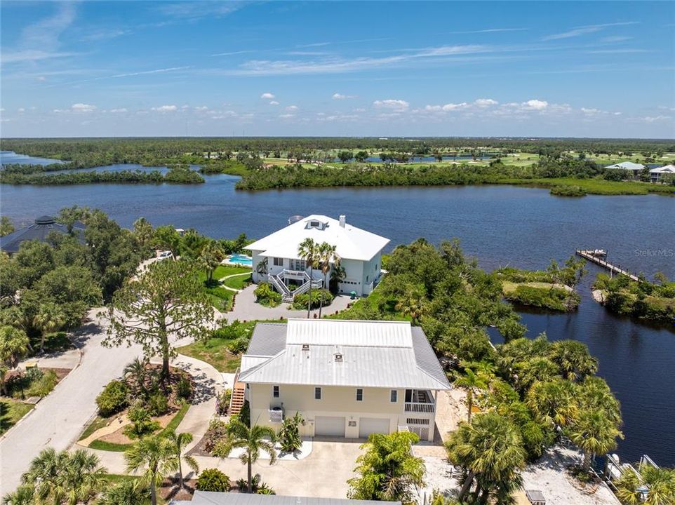 Aerial view - looking out to Coral Creek! (Coral Creek Golf course is just across the water!)