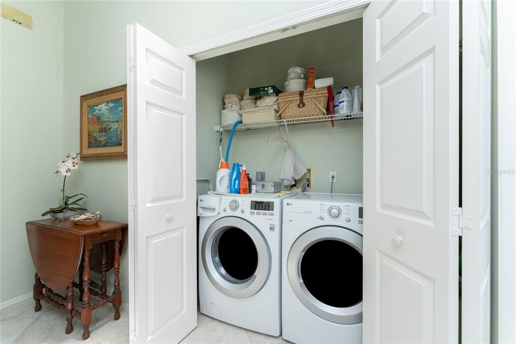 The laundry closet is conveniently located across from Bedroom #2 with LG front load washer / dryer.