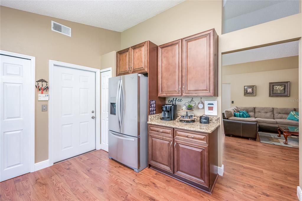 laundry and garage access from kitchen