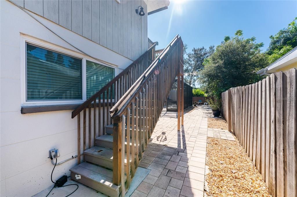 Entry steps to the upstairs unit (1805 Manasota Beach Rd)