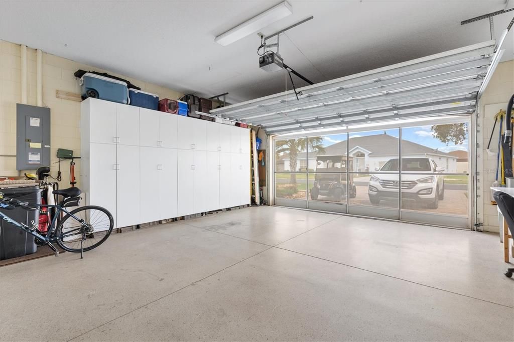 Storage Cabinets in extra deep and extra tall garage.