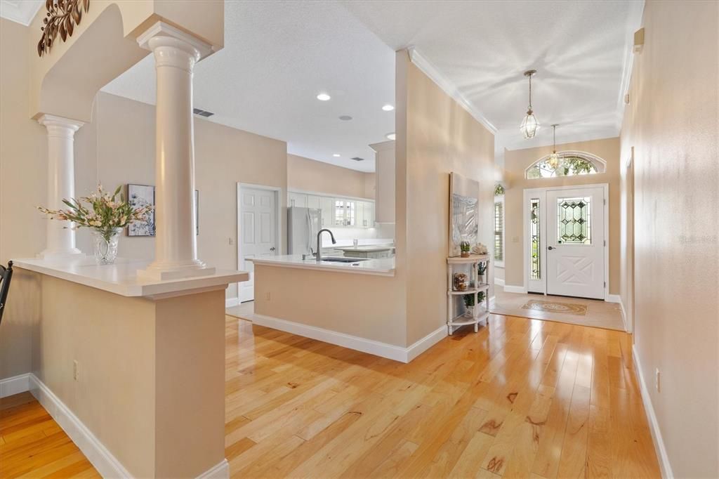 View from living room to the front door.