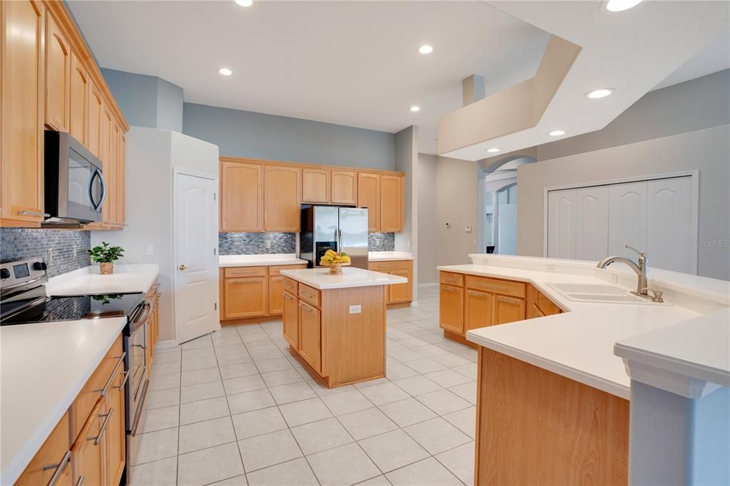 Kitchen With Floating Counter and Island