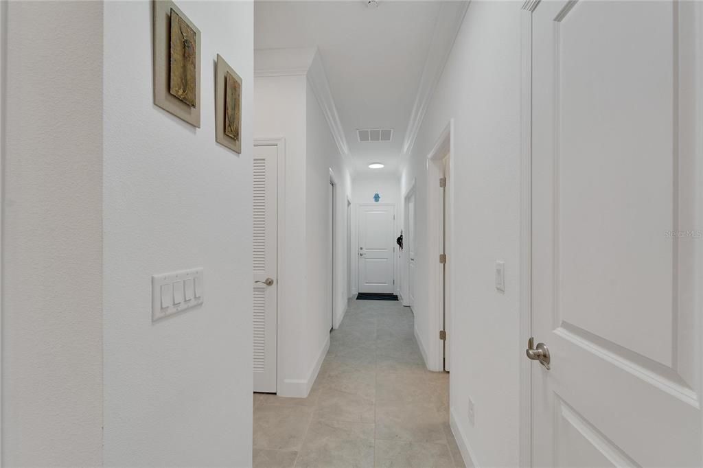 Hallway to 2nd Bedroom and Den