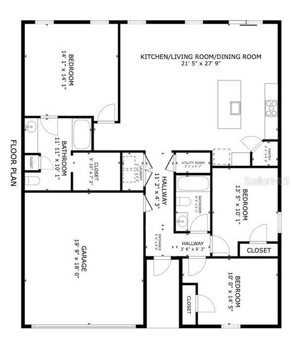 На продажу: $320,000 (3 спален, 2 ванн, 1450 Квадратных фут)