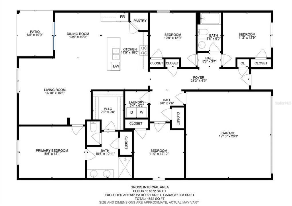 На продажу: $464,900 (4 спален, 2 ванн, 1846 Квадратных фут)