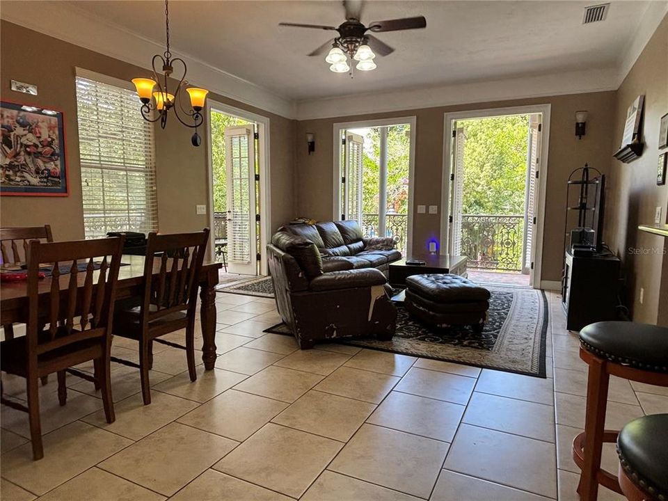 Living/Dining Combo Porch Doors Open