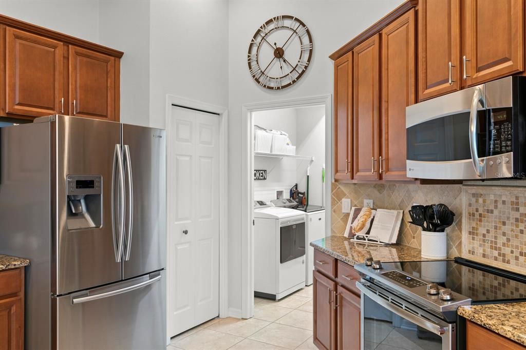 Stainless appliances in the kitchen