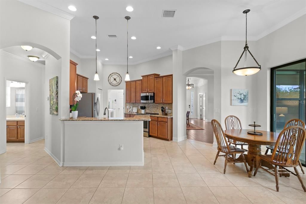 Views of the kitchen from the family room