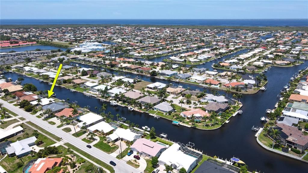 Aerial view of home and surrounding area