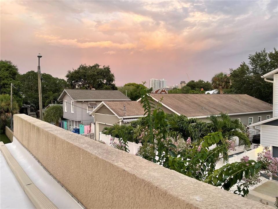 Rooftop view, looking southeast