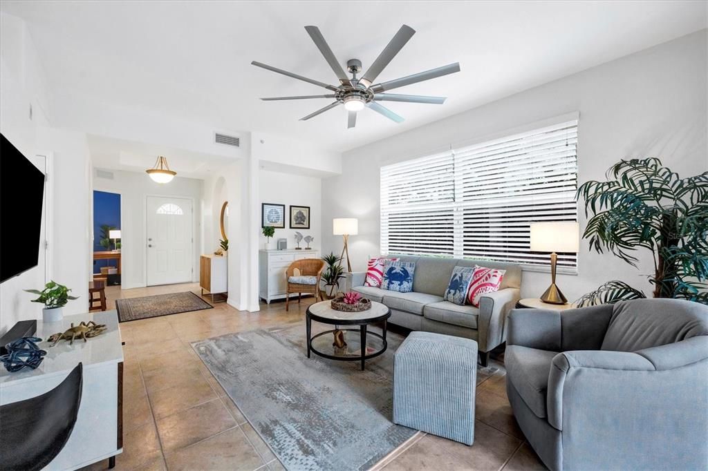 Living Room with huge window for lots of light!