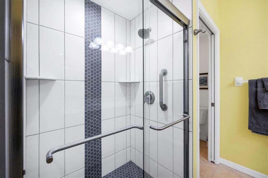 Primary bath's beautiful shower