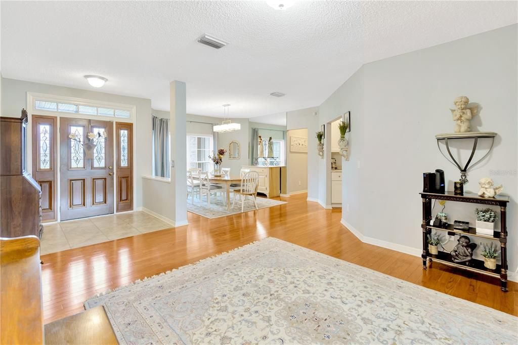 View from the sliding glass doors back toward the foyer in the formal living room!