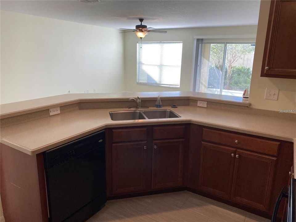 Open Kitchen with breakfast bar that overlooks the dining area / living room