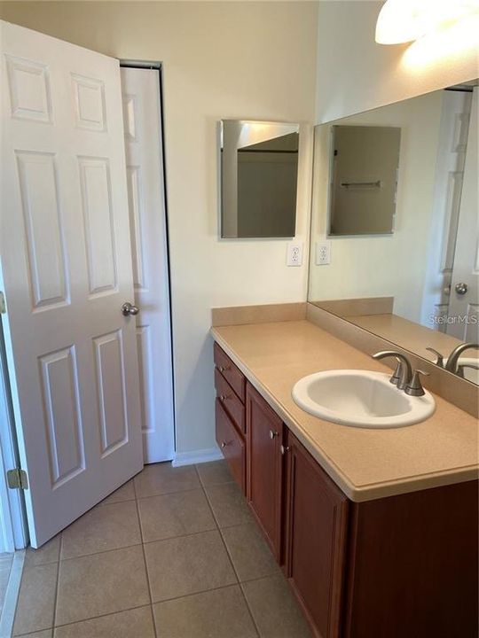 Master Bathroom with large linen closet