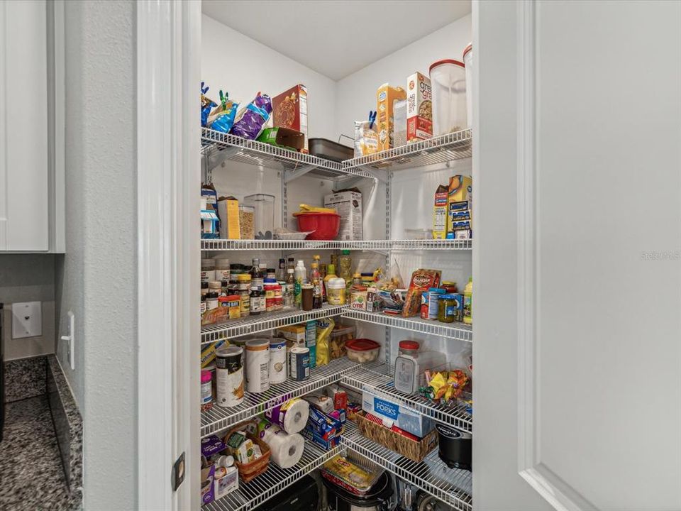 View of the pantry with room for all your kitchen electronics and overflow to keep the kitchen looking nice and clean