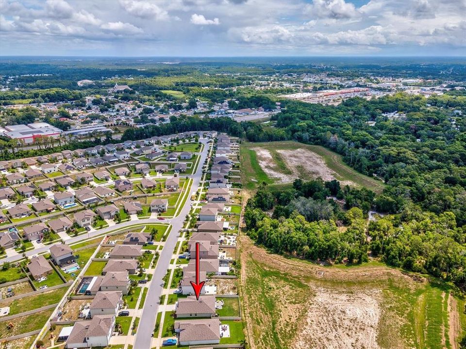 Aerial view of the property looking East