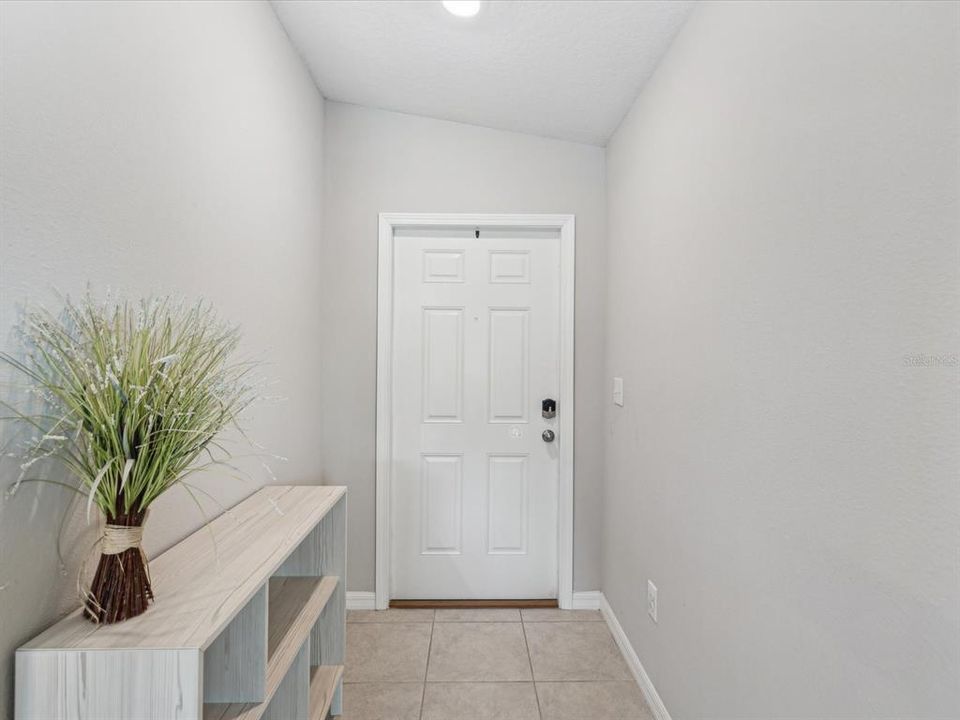 View of the front foyer area and front door