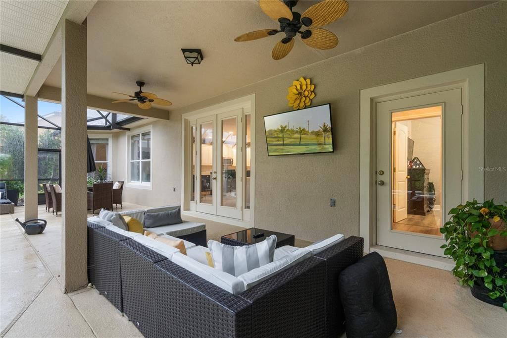 French doors from the Family Room.  Separate room for Pool Bath or In-Law entrance