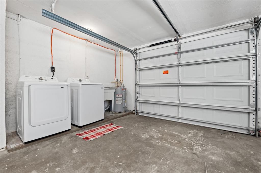 Oversized 1 car garage.  There is interior laundry as well.