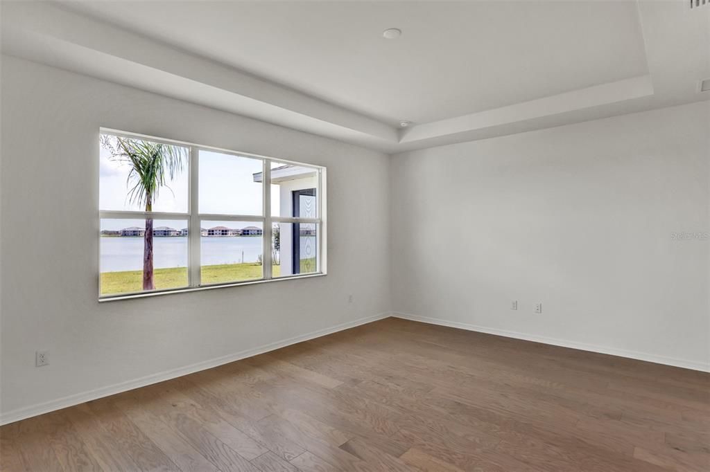 Primary bedroom suite with tray ceiling