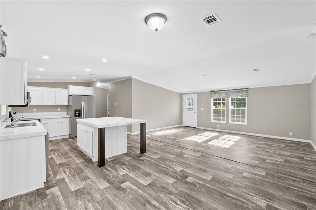 Kitchen w/ Living Room