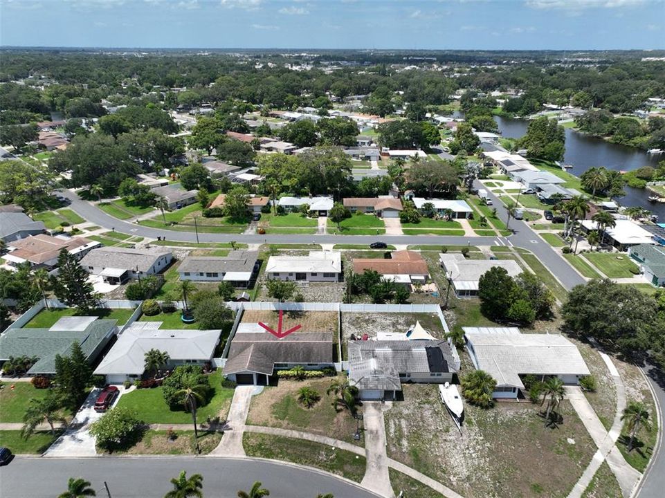 Aerial view of home.