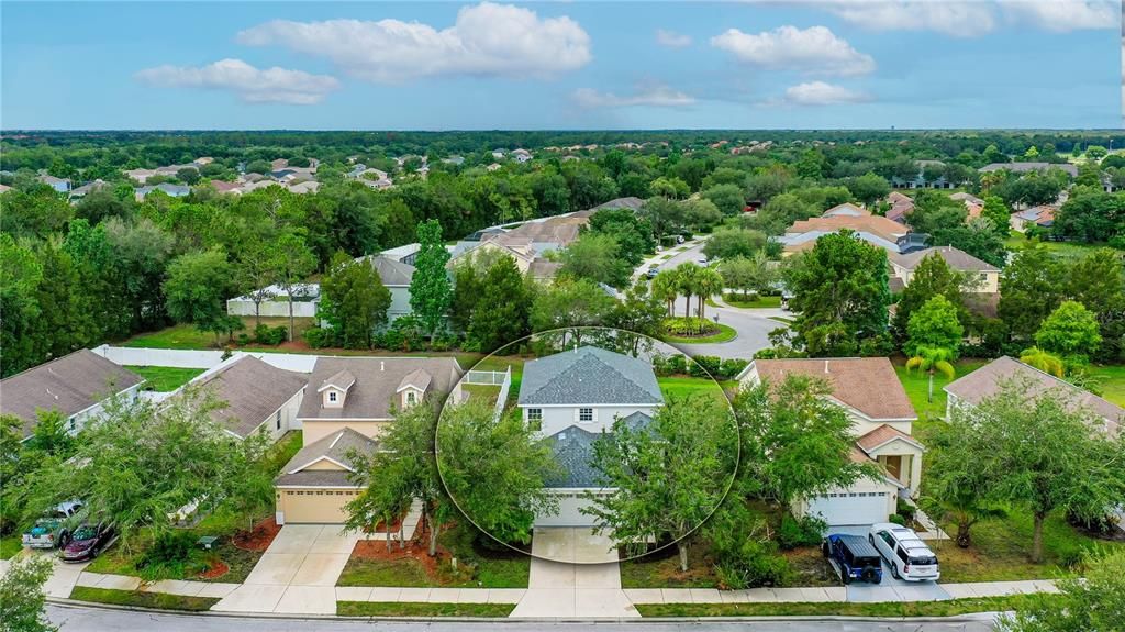 Aerial of the front elevation.