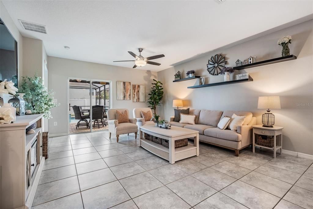 living room with view of outside