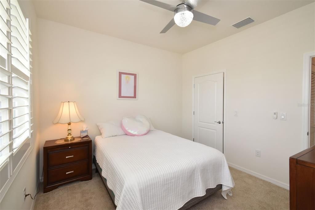 Plantation shutters & a nice ceiling fan